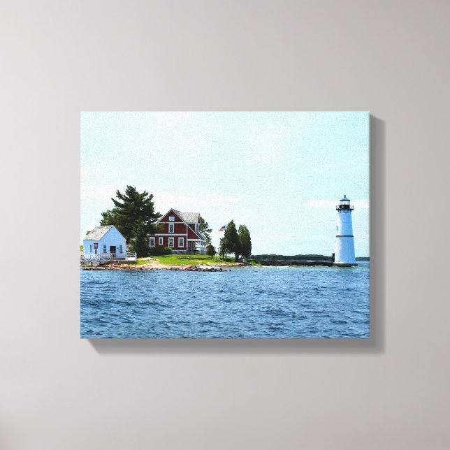 Rock Island Lighthouse, New York toile enveloppée (Recto)
