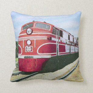 Rock Island Railroad Locomotive Throw Pillow