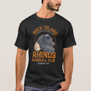 Rock Island Rhinos Retro Minor League Baseball Tea T-Shirt