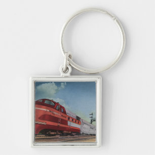 Rock Island RocketStreamlined Train Keychain