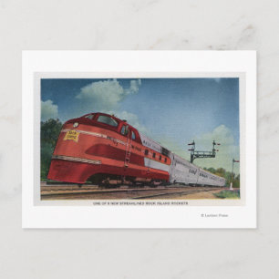 Rock Island RocketStreamlined Train Postcard