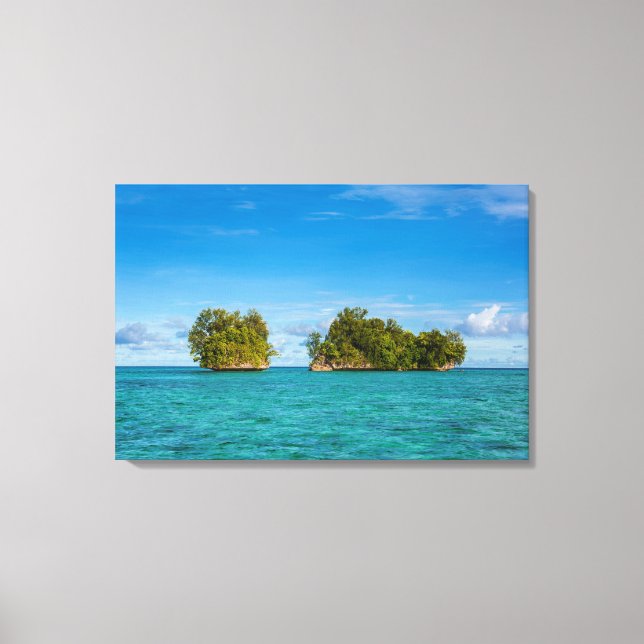 Rock Islet On Ocean Seascape Canvas Print (Front)