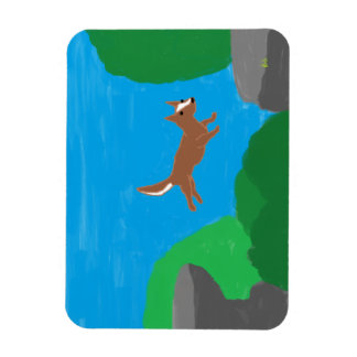 rock jumping dog magnet