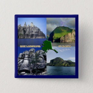 Rock Landscapes of Alaska Collage 2 Inch Square Button