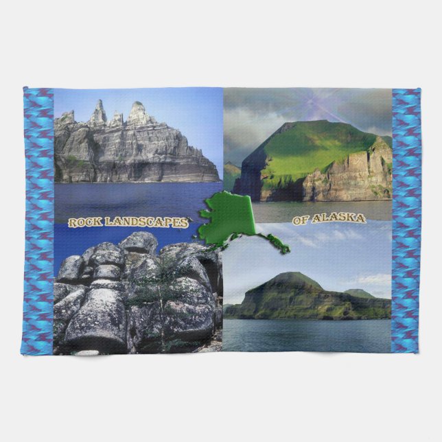 Rock Landscapes of Alaska Collage Kitchen Towel (Horizontal)