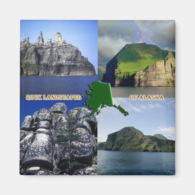 Rock Landscapes of Alaska Collage Magnet (Front)