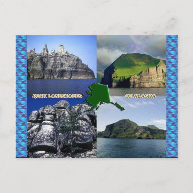 Rock Landscapes of Alaska Collage Postcard (Front)