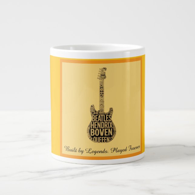 Rock Legends Guitar Typography Mug (Front)