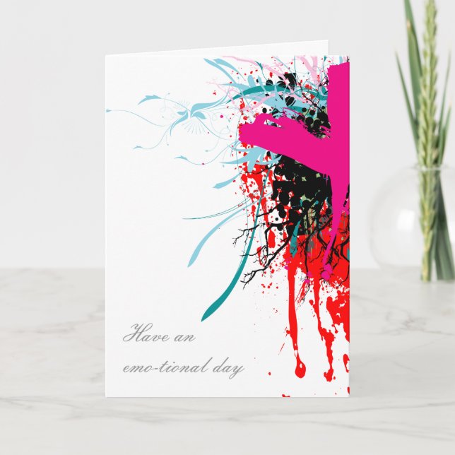 Rock=Life 'Have An Emo-tional Day' Greeting Card (Front)