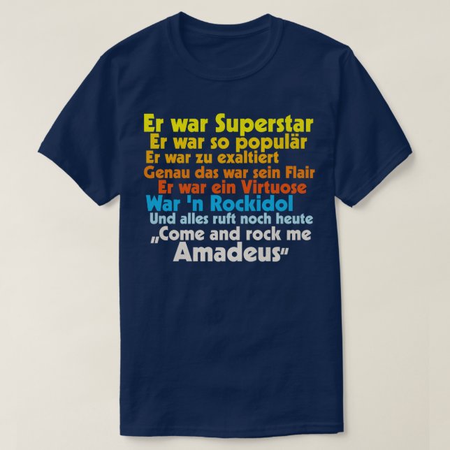 Rock Me Amadeus Falco Lyrics T-Shirt (Design Front)