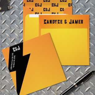 Rock Metal Lightning Bolt Flame Envelope