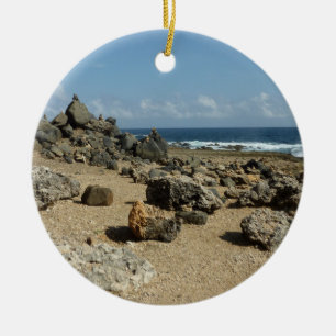 Rock Monuments on Aruban Coast Ceramic Ornament