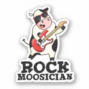 Rock Moosician Funny Cow Musician Pun 