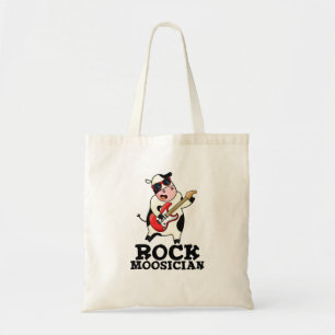 Rock Moosician Funny Cow Musician Pun Tote Bag