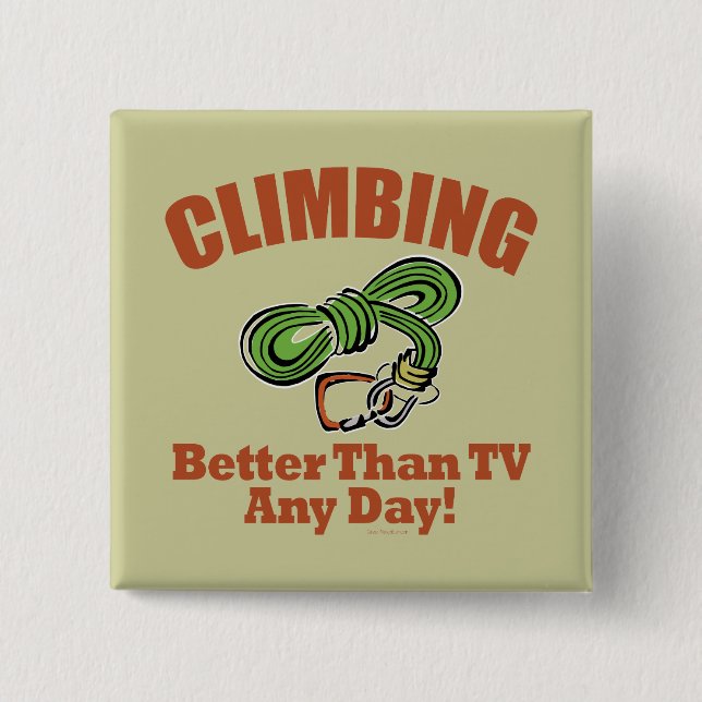 Rock, Mountain Climbing 2 Inch Square Button (Front)