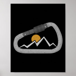 Rock Mountain Climbing Carabiner Harness Mountain Poster