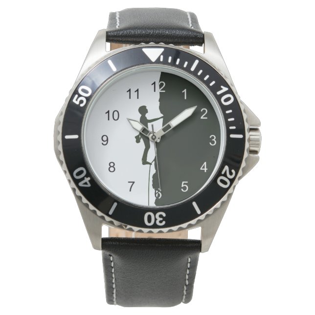 Rock, Mountain Climbing Climber Silhouette Watch (Front)