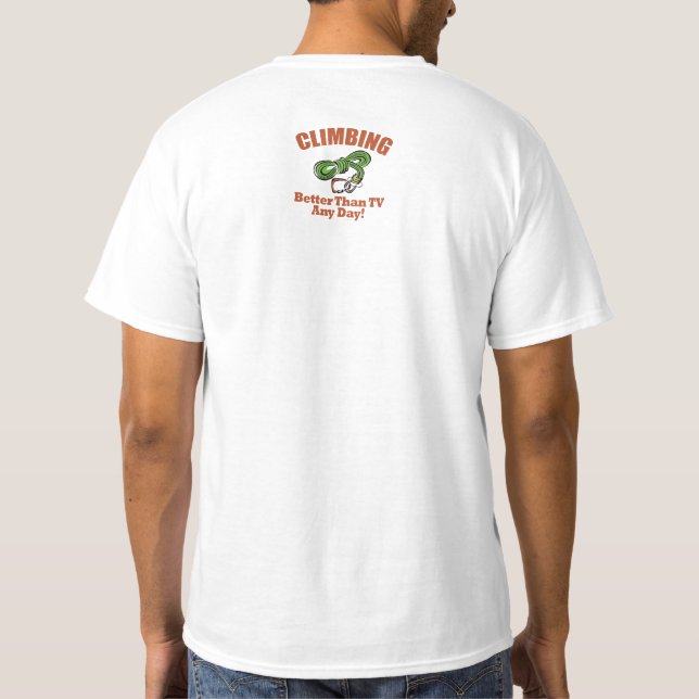 Rock, Mountain Climbing T-Shirt (Back)