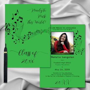 Rock Music Black Green Photo Graduate Announcement