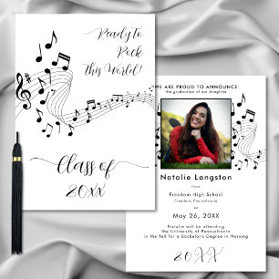 Rock Music Black White Photo Graduate Faire-part