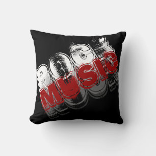 rock music decor throw pillow
