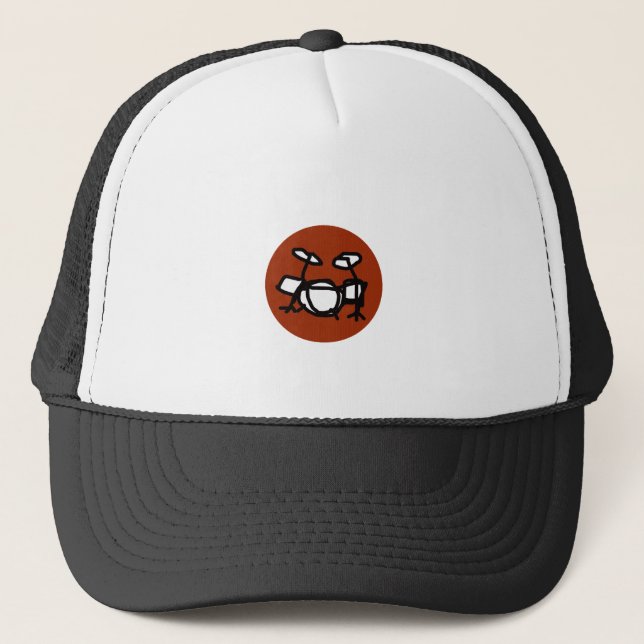 rock music drum / drummer trucker hat (Front)