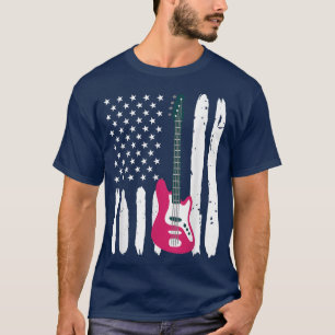 Rock Music EGuitar America Patriot USA Flag Guitar T-Shirt