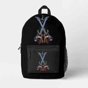Rock Music  Printed Backpack