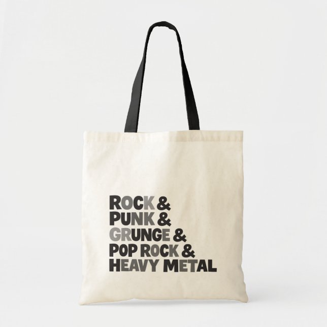 Rock Music Tote Bag (Front)