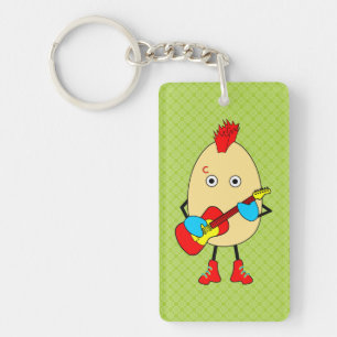 Rock Musician Egghead Keychain
