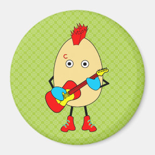 Rock Musician Egghead Magnet