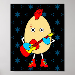 Rock Musician Egghead Poster