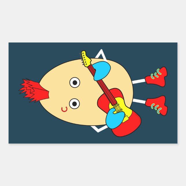 Rock Musician Egghead Sticker (Front)