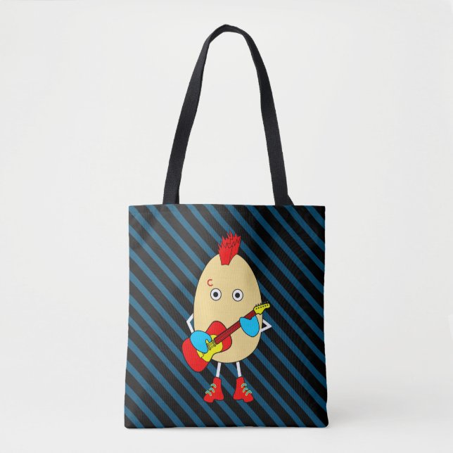 Rock Musician Egghead Tote Bag (Front)
