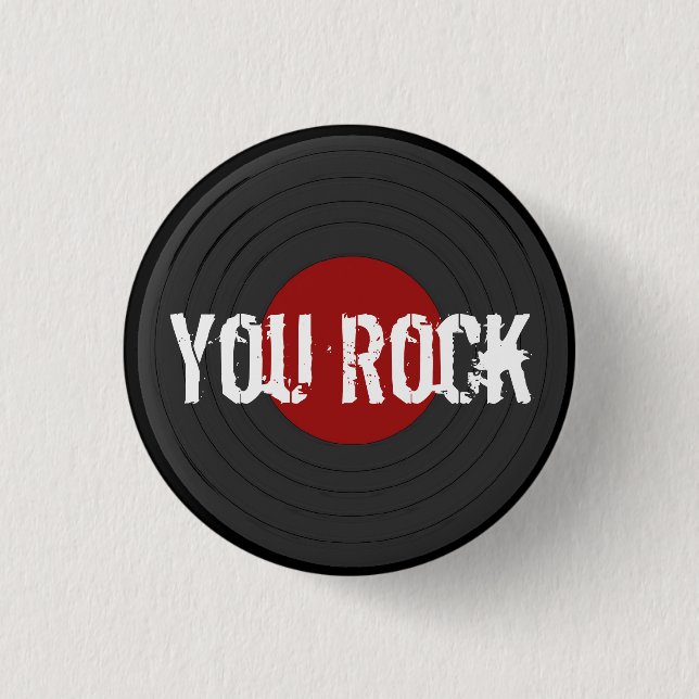 Rock N Roll 1 Inch Round Button (Front)