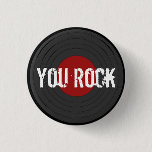 Rock N Roll 1 Inch Round Button