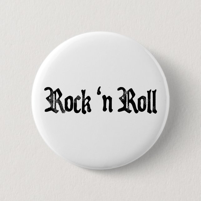 rock n roll 2 inch round button (Front)