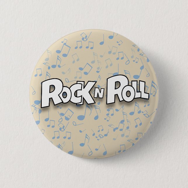 Rock N Roll 2 Inch Round Button (Front)