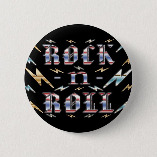 Rock-n-Roll 2 Inch Round Button (Front)