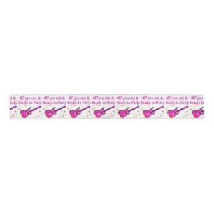 ROCK N ROLL 40TH GROSGRAIN RIBBON