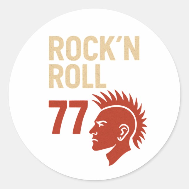 Rock n Roll 77 Classic Round Sticker (Front)