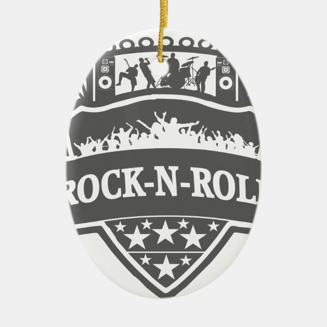 rock-n-roll Band Ceramic Ornament (Front)
