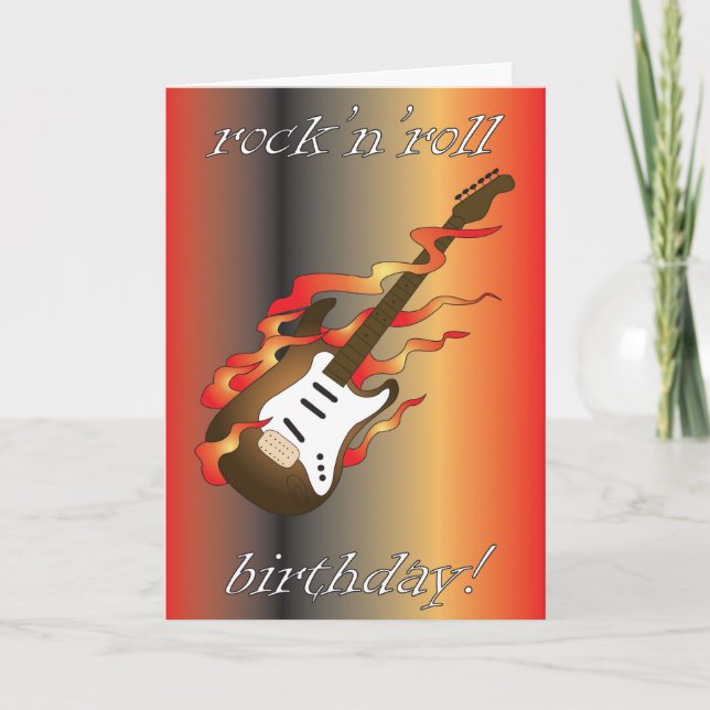 rock 'n' roll birthday greeting card (Front)