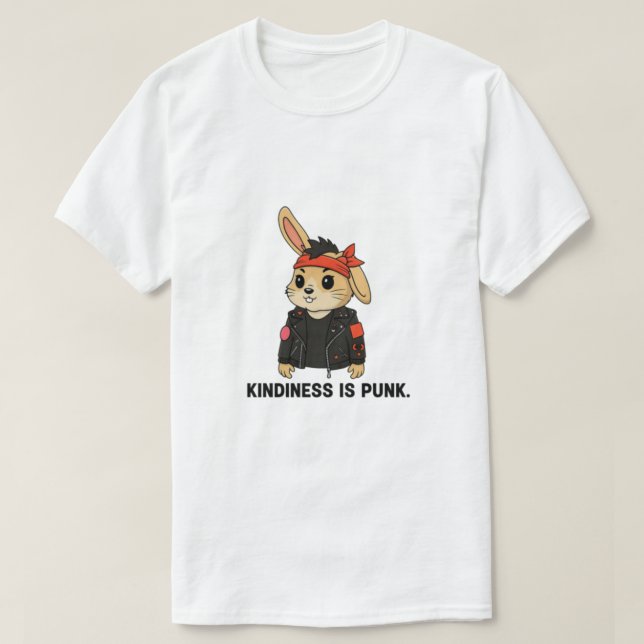 Rock ’n’ Roll Bunny – Cute but Wild T-Shirt (Design devant)