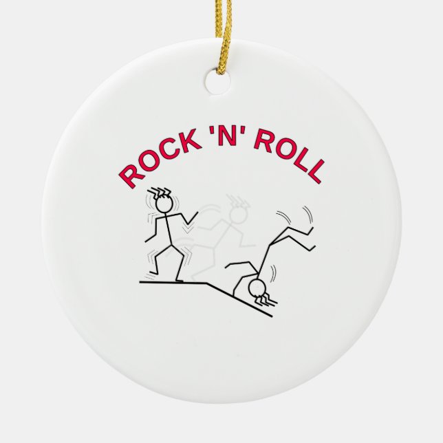 Rock 'N' Roll Ceramic Ornament (Front)