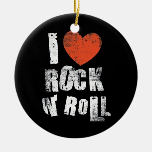 Rock N' Roll Ceramic Ornament (Front)