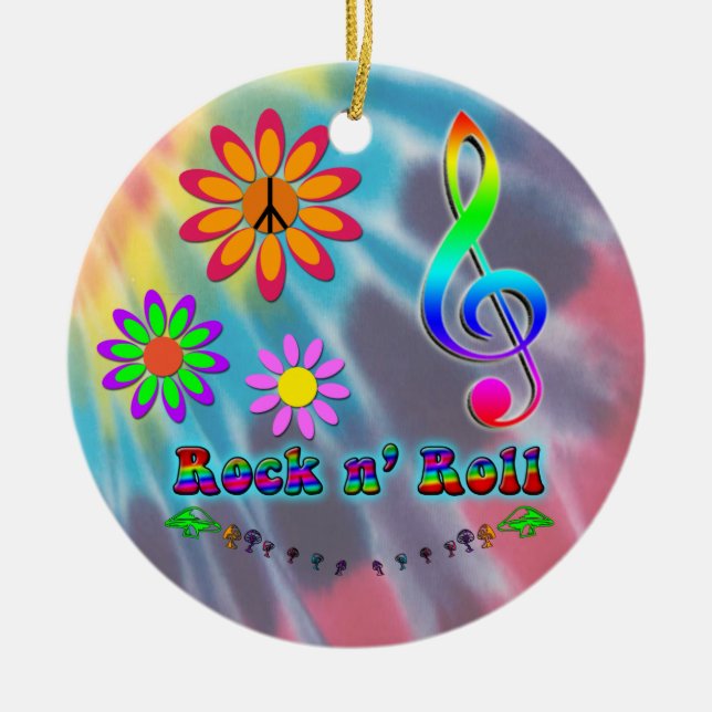 Rock n' Roll Ceramic Ornament (Front)