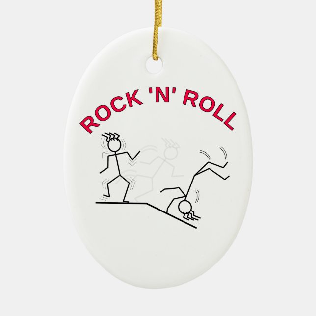 Rock 'N' Roll Ceramic Ornament (Front)