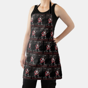 Rock n Roll Christmas Rocker Santa Ugly Christmas  Apron