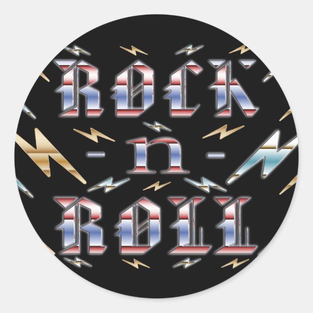 Rock-n-Roll Classic Round Sticker (Front)